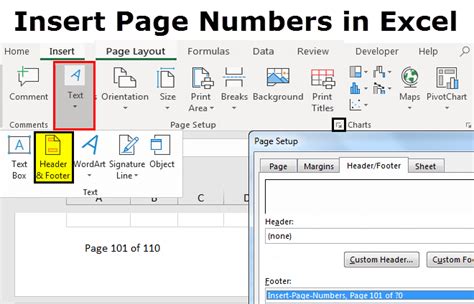 how to number pages in excel